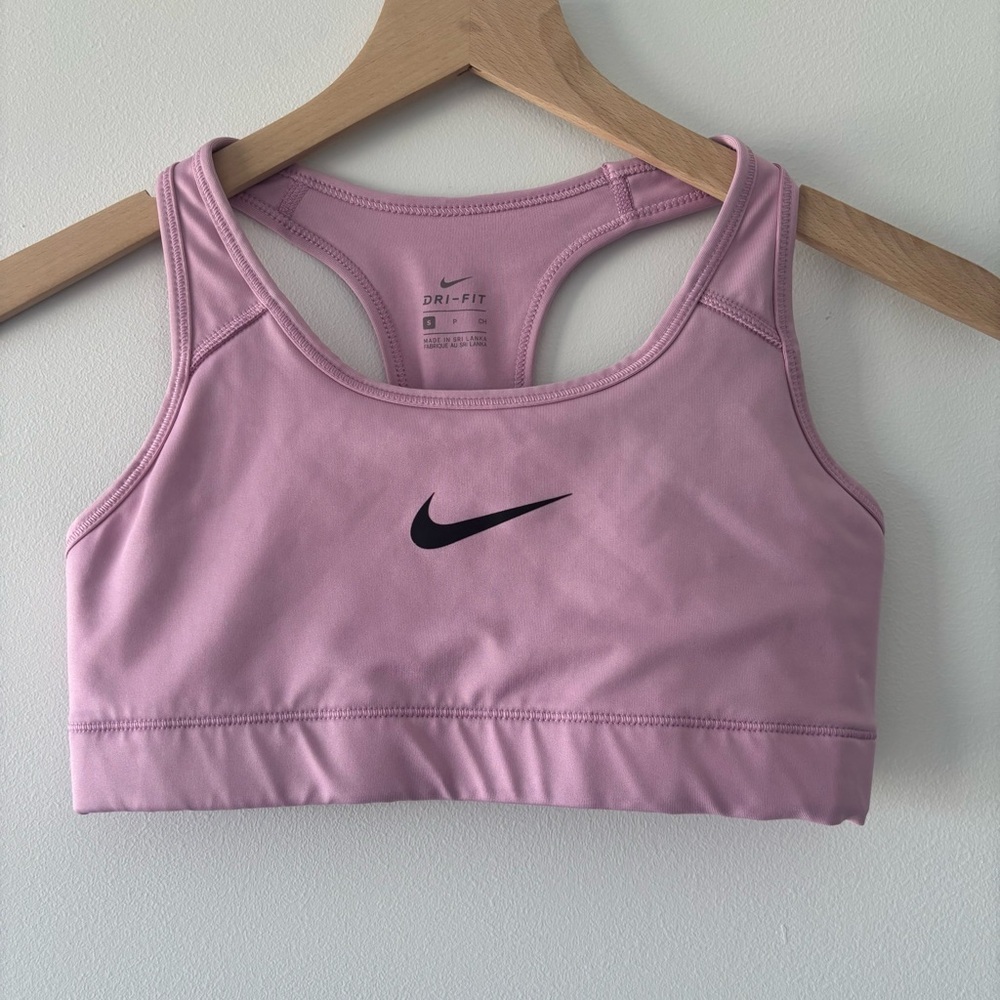 Nike Dri-Fit Victory Swoosh Women's Pink Padded Racerback Sports Bra Sz Small - Picture 3 of 5